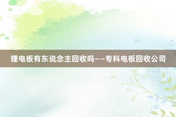 锂电板有东说念主回收吗——专科电板回收公司